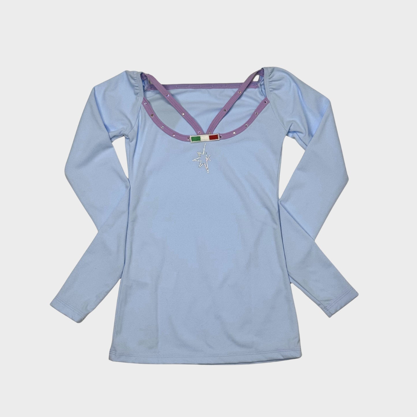 Titta Shirt with Contrasting Trim and Straps Long Sleeves