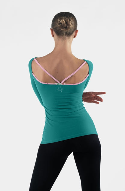Titta Shirt with Contrasting Trim and Straps Long Sleeves